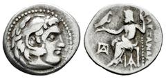 Greek Coins Kingdom of Macedon. Philip III Arrhidaios. Drachm. 323-319 BC. Kolophon. In the name and types of Alexander III. (Price-P47 similar). Anv.: Head of Herakles to right, wearing lion skin hea