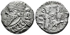 Greek Coins Kingdom of Parthia. Vologases IV. Tetradrachm. SE 484 = October 172 AD. Seleukeia on the Tigris. (Sellwood-84.46). (Shore-429). Anv.: Diademed and draped bust of Vologases IV to left, wear