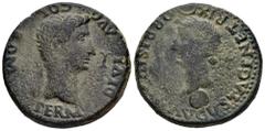 Celtiberian Coins Time of Tiberius. Dupondius. 14-36 AD. Sevilla. (Abh-2014). Anv.: PERM. DIVI. AVG. COL. ROM. around radiate head of Augustus right, sheaf of rays before. Rev.: Head of Livia left, gl