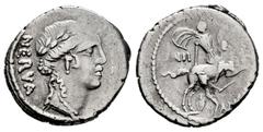 Roman Republican Licinius. A. Licinius Nerva. Denarius. 47 BC. Rome. (Ffc-807 similar). (Craw-454/1 similar). (Cal-893 similar). Anv.: Laureate head of Fides right, FIDES., before, NERVA behind. Rev.: