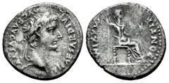 Roman Imperial Tiberius. Denarius. 14-37 AD. Lugdunum. (Ric-30). (Bmcre-48). (Rsc-16a). Anv.: TI CAESAR DIVI AVG F AVGVSTVS, laureate head right. Rev.: PONTIF MAXIM, female figure (Livia?) seated righ