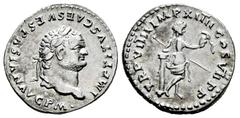 Roman Imperial Titus. Denarius. 79 AD. Rome. (Ric-II 1.34). (Bmcre-9). (Rsc-268). Anv.: IMP TITVS CAES VESPASIAN AVG P M, laureate head to right. Rev.: TR P VIIII IMP XIIII COS VII P P, Venus standing