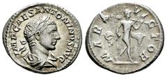Roman Imperial Elagabalus. Denarius. 218-222 AD. Rome. (Ric-121). Anv.: IMP CAES ANTONINVS AVG, laureate, draped and cuirassed bust right. Rev.: MARS VICTOR, Mars advancing right, holding spear and tr