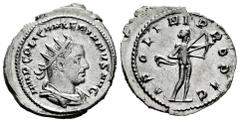 Roman Imperial Valerian I. Antoninianus. 253 AD. Rome. (Ric-V 1,74). (Mir-44d). (Rsc-25). Anv.: IMP C P LIC VALERIANVS AVG, radiate, draped and cuirassed bust to right. Rev.: APOLINI PROPVG, Apollo st