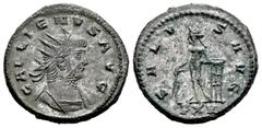 Roman Imperial Gallienus. Antoninianus. 267 AD. Antioch. (Ric-610). (Seaby-927a). Rev.: SALVS AVG, Apollo standing to left, holding branch and leaning on tripod on right; PXV in exergue. Bi. 4,16 g. C