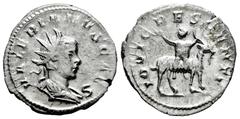 Roman Imperial Valerian II. Antoninianus. 256 AD. Colonia Agrippinensis. (Ric-V 1,3). (Mir-907e). Anv.: VALERIANVS CAES, radiate and draped bust to right. Rev.: IOVI CRESCENTI, infant Jupiter riding g