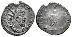 Roman Imperial Postumus. Antoninianus. 262-263 AD. Trier. (Ric-V 2,93). (Rsc-419a). Anv.: IMP C POSTVMVS P F AVG, radiate, draped and cuirassed bust to right. Rev.: VIRTVS AVG, Mars standing facing, h