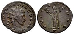 Roman Imperial Claudius II, Gothicus. Antoninianus. 268-269 AD. Mediolanum. (Ric-V 1, 145). Anv.: IMP CLAVDIVS P F AVG, radiate, draped and cuirassed bust to right. Rev.: FELIC TENPO, Felicitas standi