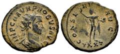 Roman Imperial Probus. Antoninianus. 276-282 AD. Ticinum. (Ric-349). Rev.: CONSERVAT AVG / TXXT. Sol standing facing, head left, raising hand and holding globus. Ae. 3,82 g. VF. Est...50,00. Spanish D