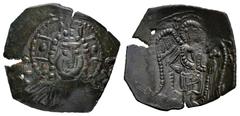 Byzantine Empire Latin Rulers of Constantinople. Aspron Trachy. 1204-1261 AD. Constantinople. (Doc-16). (Sear-2036). Anv.: Facing bust of Christ Pantokrator; IC-XC across fields. Rev.: The archangel M