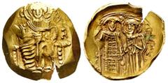 Byzantine Empire John III Ducas-Vatazes. Hyperpyron. 1222-1252 AD. Magnesia. Emperor of Nicaea. (Doc-62a.2). (Sear-2073). Anv.: Christ Pantokrator enthroned facing, IC-(XC) across upper fields. Rev.: 