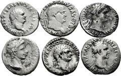 Large Lots Lot of 6 coins of the Roman Empire. Denarii of the emperors Augustus, Domitian, Titus, Vespasian and Nerva. Ag. EXAMINE. Choice F/VF. Est...400,00. Spanish Description: Lote de 6 monedas de