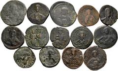 Large Lots Lot of 14 coins from the Byzantine Empire. Nummus and 40 Nummi, of different Emperors and types. Includes scarces. Ae. TO EXAMINE. Almost F/VF. Est...150,00. Spanish Description: Lote de 14