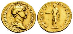 Roman Imperial Trajan. Aureus. 113-114 AD. Rome. (Ric-275 var). (Calicó-1092a). (Bmcre-425). Anv.: IMP TRAIANO AVG GER DAC P M TR P COS VI P P, laureate, draped and cuirassed bust right. Rev.: SPQR OP