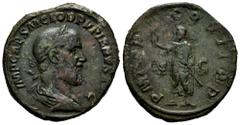 Roman Imperial Pupienus. Sestertius. 238 d.C. Rome. (Ric-IV 15). (Bmcre-51). (Banti-9). Anv.: IMP CAES M CLOD PVPIENVS AVG, laureate, draped and cuirassed bust to right. Rev.: P M TR P COS II P P, emp