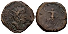 Roman Imperial Postumus. Double sestertius. 260-261 d.C. Colonia Agrippinensis. (Bastien-306a/b). Anv.: IMP C M CA(SS LAT POSTVMVS P F AVG). Bust radiate, draped, cuirassed to right. Rev.: (PA)X - A(V