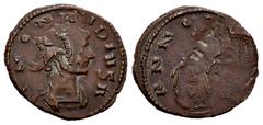 Roman Imperial Claudius II, Gothicus. Antoninianus. Ae. 2,22 g. Double strike error, reverse over obverse. Rare. Choice VF. Est...50,00. Spanish Description: Claudio II El Gótico. Antoniniano. Ae. 2,2