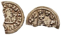 Visigothic Coins Egica (687-702). Tremissis. Toleto (Toledo). (Cnv-tipo 527). Au. 0,93 g. Broken planchet. VF. Est...250,00. Spanish Description: Egica (687-702). Tremissis. Toleto (Toledo). (Cnv-tipo