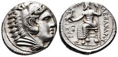 Greek Coins Kingdom of Macedon. Alexander III, "The Great". Tetradrachm. 323-320 BC. Amphipolis. (Price-113). Anv.: Head of youthful Heracles with lion's skin right. Rev.: Zeus enthroned with eagle on