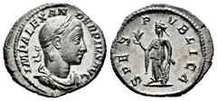 Roman Imperial Severus Alexander. Denarius. 231-235 AD. Rome. (Ric-254). (Bmcre-896). (Rsc-546). Anv.: IMP ALEXANDER PIVS AVG, laureate and draped bust right. Rev.: SPES PVBLICA, Spes walking left, ho
