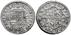Philip II (1556-1598) Philip II (1556-1598). 8 reales. 1589. Segovia. (Cal-702). (Jarabo-Sanahuja-A-440, plate coin). Ag. 25,53 g. Aqueduct with 4 arches and 2 floors. Some scratches. Rare. The same s