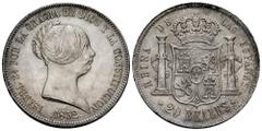 Elizabeth II of Spain (1833-1868) Elizabeth II (1833-1868). 20 reales. 1852. Madrid. (Cal-594). Ag. 26,01 g. Attractive. Rare in this grade. Ex Aureo&Calico Selección (14-03-2019), lot 434. XF/AU. Est