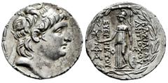 Greek Coins Cappadocian Kingdom. Ariarathes VII Philometor. Tetradrachm. 107/6-104/3 a.C. Mint A (Eusebia-Mazaka). In the name and types of Antiochos VII Euergetes (Sidetes). (SC-2148). (Hgc-9, 1069).