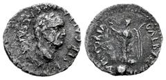 Roman Imperial Galba. Quinarius. 68-69 AD. Lugdunum. (Ric-I 131). (Bmcre-246). (Rsc-318). Anv.: SER GALBA IMP CAESAR AVG P M T P, laureate head to right. Rev.: VICTORIA GALBAE AVG, Victory standing to