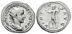 Roman Imperial Gordian III. Antoninianus. 238-239 d.C. Rome. (Ric-IV 39). (Rsc-383). Anv.: IMP CAES M ANT GORDIANVS AVG, radiate, draped and cuirassed bust to right. Rev.: VIRTVS AVG, Virtus, helmeted