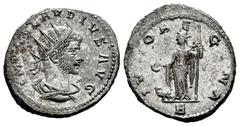 Roman Imperial Claudius II, Gothicus. Antoninianus. 268-269 d.C. Antioch. (Ric-V 1.212 var.). Anv.: IMP C CLAVDIVS AVG, radiate, draped and cuirassed bust to right. Rev.: IVNO REGINA, Juno standing to