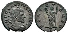 Roman Imperial Claudius II, Gothicus. Antoninianus. 268-270 AD. Mediolanum. (Ric-V online 35). Anv.: IMP CLAVDIVS P F AVG. Radiate, draped and cuirassed bust right. Rev.: FELIC TEMPO / T. Felicitas st