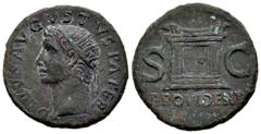 Roman Imperatorial Augusto. Restitución de Tiberio. As. 22-30 d.C. Roma. (Spink-1789). (Ric-81 de Tiberio). Rev.: Altar con doble puerta; S - C a través de los campos. PROVIDENT en exergo. Ae. 10,31 g