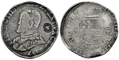 Philip II (1556-1598) Philip II (1556-1598). 1 escudo felipe. 1557. Nimega. (Tauler-1178 var). (Vanhoudt-253.NIJ). (Vti-1177 var). Ag. 28,92 g. With the title of King of England. Obverse "lion on shie