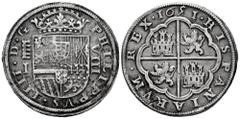 Philip IV (1621-1665) Philip IV (1621-1665). 8 reales. 1651/31. Segovia. I. (Cal-1591 var). (Jarabo-Sanahuja-C377, Plate coin). Ag. 25,83 g. Overdate. Aqueduct with 2 rows of 4 arches. Some die rust. 