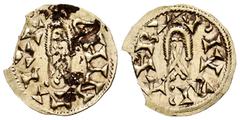 Chintila (636-639) Chintila (636-639). Tremissis. Barbi (Antequera). (Cnv-No cita). (R. Pliego-No cita). Anv.: +CHINTILAR. Rev.: +PIVϨBARBI. Au. 1,12 g. Planchet break. Unpublished type. Extremely rar