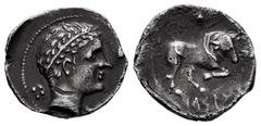 Celtiberian Coins Arse-Saguntum. Drachm. 300-200 BC. Sagunto (Valencia). (Abh-2034). (Acip-1967). Anv.: Laureate head of Hercules right, club behind. Rev.: Bull charging right, star above, iberian leg