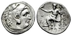 Greek Coins Kingdom of Macedon. Lysimachos. Drachm. 305-297 a.C. Magnesia ad Maeandrum. In the name and types of Alexander III of Macedon. (Price-1996). Anv.: Head of Herakles to right, wearing lion s