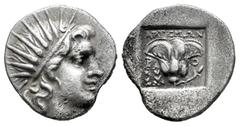 Greek Coins Rhodos, Rhodes. Drachm. 170-150 a.C. Artemon magistrate. (Jenkins-Rhodian group B, 33). (Sng Keckman-640). (Sng Cop-813 var.). Anv.: Radiate head of Helios right. Rev.: Rose with bud to ri