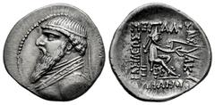 Greek Coins Kingdom of Parthia. Mithradates II. Drachm. 120/19-109 a.C. Ekbatana. (Sellwood-26.1). (Shore-77). (Sunrise-290/1). Anv.: Diademed bust to left. Rev.: BAΣIΛEΩΣ MEΓAΛOV APΣAKOV ΕΠIΦANOVΣ, a