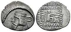 Greek Coins Kingdom of Parthia. Artabanos V. Drachm. 79/80-85 d.C. Ekbatana. (Sellwood-74.6 (Artabanos III)). (Shore-404 (Artabanos III)). (Sunrise-442). Anv.: Diademed bust to left. Rev.: Archer (Ars