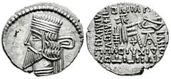 Greek Coins Kingdom of Parthia. Pakoros I. Drachm. 78-120 BC. Ekbatana. (Sellwood-78.4). (Shore-413). (Sunrise-439). Anv.: Diademed head to left, with long beard. Rev.: Archer (Arsakes I) seated to ri