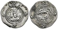 Greek Coins Sassanid Empire. Khusro II. Drachm. RY 9. GD (Jayy). (Göbl-II/2). Ag. 4,15 g. Choice VF/VF. Est...45,00. Spanish Description: Imperio Sasánida. Khusro II. Dracma. RY 9. GD (Jayy). (Göbl-II