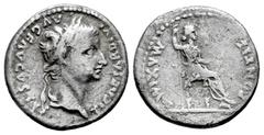 Roman Imperial Tiberius. Denarius. 14-37 d.C. Lugdunum. (Ric-30). (Seaby-16). Anv.: TI CAESAR DIVI AVG F AVGVSTVS. Laureate head right. Rev.: PONTIF MAXIM, female figure (Livia?) seated right on chair