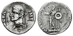 Roman Imperial Civil Wars. Galba. Fourée Denarius. 68 d.C. Tarraco. (Ric-19 similar). (Seaby-79 similar). (Acip-4179 similar). Anv.: GALBA IMP. Laureate head left. Rev.: HISPANIA. Hispania left with f