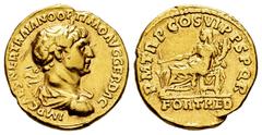 Roman Imperial Trajan. Aureus. 114-116 d.C. Rome. (Ric-II 319). (Woytek-525f/1). (Bmcre-569/75). Anv.: IMP CAES NER TRAIANO OPTIMO AVG GER DAC, laureate, draped, and cuirassed bust to right. Rev.: P M