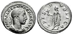 Roman Imperial Severus Alexander. Denarius. 231-235 d.C. Rome. (Ric-254). (Seaby-546). Anv.: IMP ALEXANDER PIVS AVG, laureate, draped and cuirassed bust right. Rev.: SPES PVBLICA, Spes walking left, h