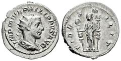 Roman Imperial Philip I. Antoninianus. 244-247 d.C. Rome. (Ric-IV 34b). (Rsc-58). Anv.: IMP M IVL PHILIPPVS AVG, radiate, draped and cuirassed bust to right. Rev.: FIDES MILITVM, Fides standing to lef