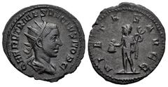 Roman Imperial Herennius Etruscus. Antoninianus. 250-251 d.C. Rome. (Ric-IV 142b). (Rsc-11). Anv.: Q HER ETR MES DECIVS NOB C, radiate and draped bust to right. Rev.: PIETAS AVGG, Mercury standing to 