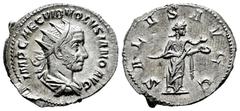Roman Imperial Volusian. Antoninianus. 251-253 AD. Rome. (Ric-184). (Seaby-118). Anv.: IMP CAE C VIB VOLVSIANO AVG, Radiate, draped and cuirassed to right . Rev.: SALVS AVGG, Salus standing to right, 