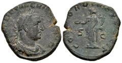 Roman Imperial Valerian I. Sestertius. 254 d.C. Rome. (Ric-V 1.155). (Mir-15g). Anv.: (IMP C P) LIC VLERI(ANVS A)VG, laureate, draped and cuirassed bust to right. Rev.: CO(NC)ORDI(A E)X(ERC)IT, Concor